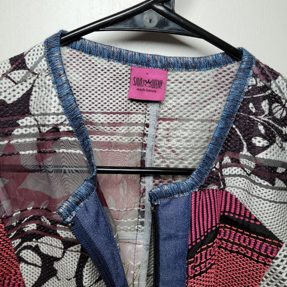 Save The Queen Italian Mesh Floral Blazer Jacket | Size XL | 3D Detail - Picture 5 of 10